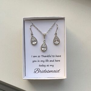 Silver Teardrop Jewelry Set